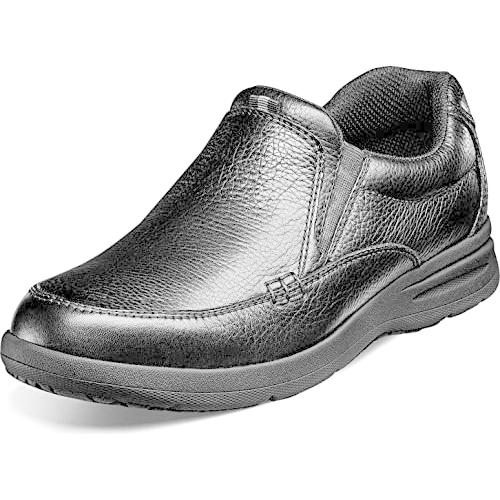 【並行輸入品】Nunn Bush Men's Cam Moc Toe Slip On Black Tumbled Leather 14 W US_1