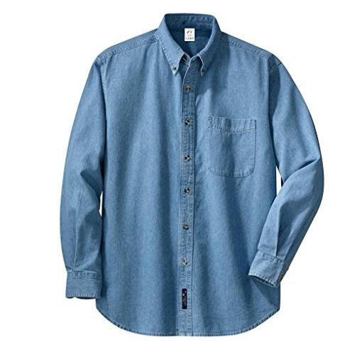 【並行輸入品】Gravity Threads メンズ 長袖デニムシャツ US サイズ: Large カラー: ブルー Gravity Threa_1