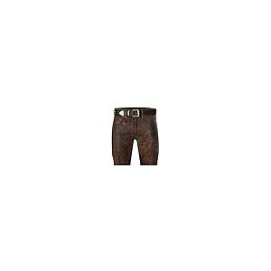 【並行輸入品】メンズアンティークブラウン5ポケットレザージーンズパンツsouthbeachleather カラー: ブラウン Mens Leatの画像