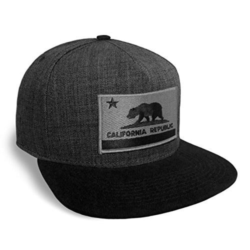 【並行輸入品】Strange Cargo カリフォルニア州旗 ダークグレーとブラック フラットブリム 野球帽 スナップバック Strange C_1