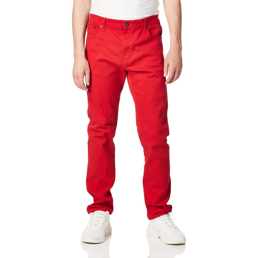 【並行輸入品】WT02 ストレッチスパンパンツ ツイル製 メンズ ベーシックカラー カラー: レッド WT02 Men's Basic ...