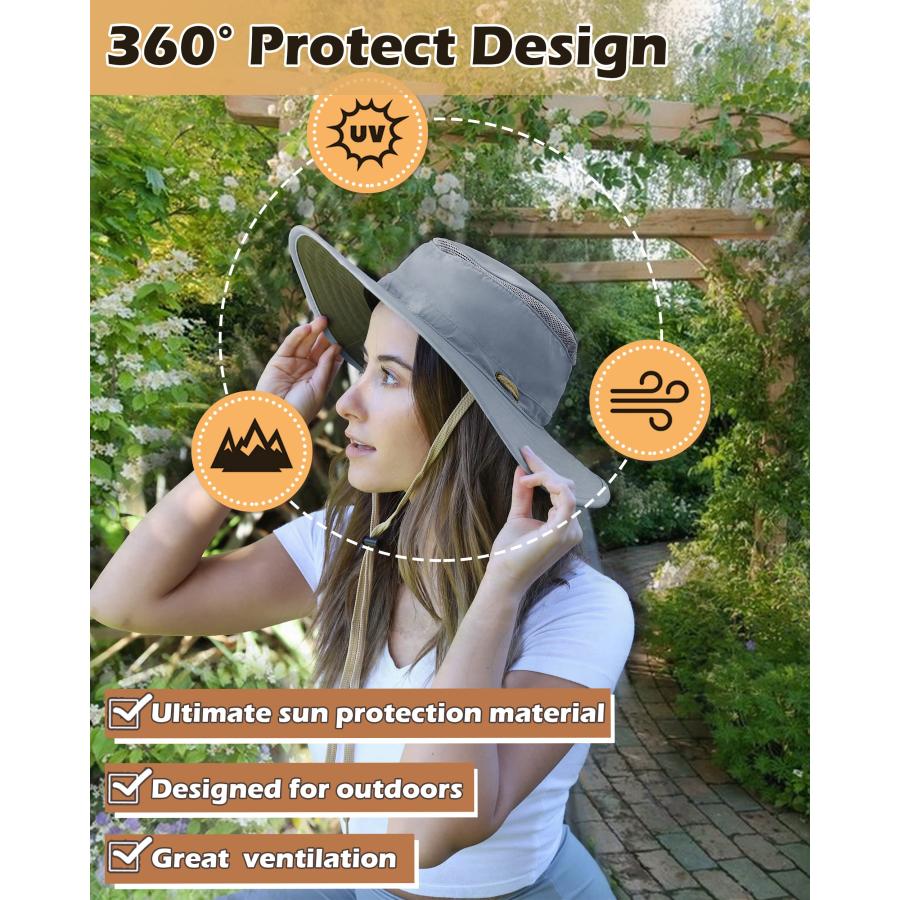 【並行輸入品】Sun Blocker アウトドア ブーニー日焼け防止ハット ワイドなつば メッシュハット ボート/ハイキング/キャンプ/釣り/ハ