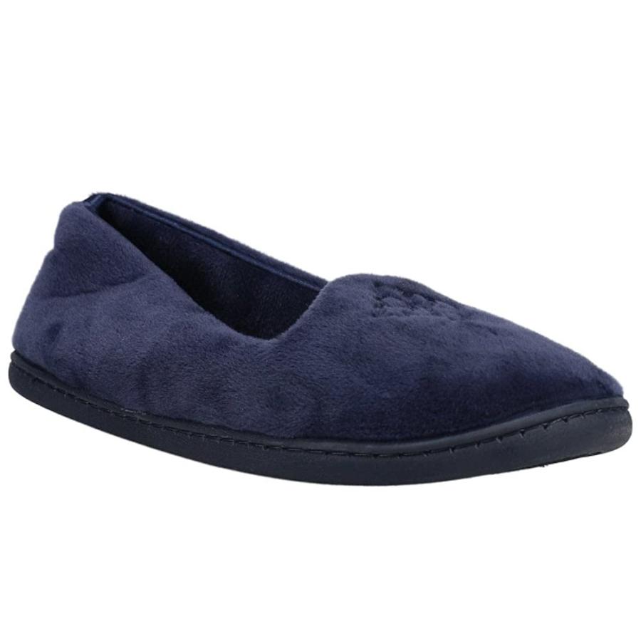 【並行輸入品】Dearfoams Women's Micro Velour Embroidered Closed Back Slippers D_3