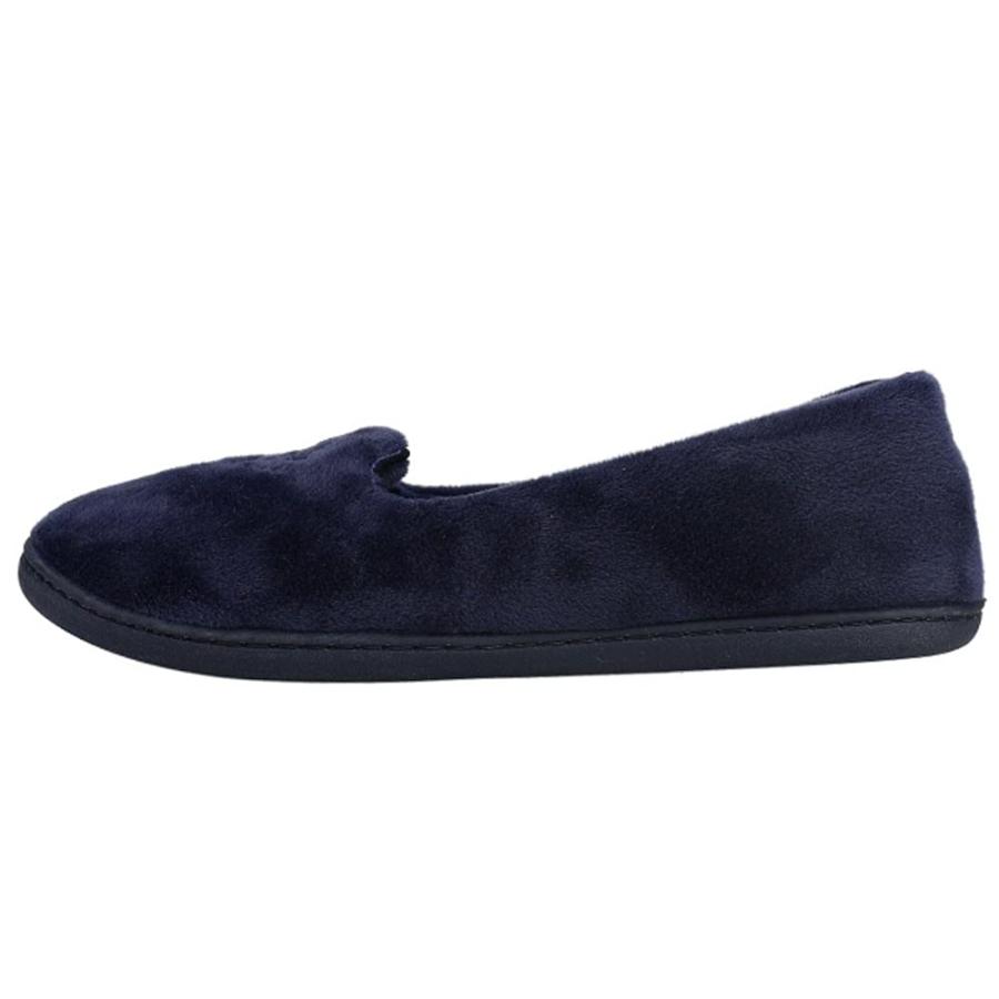 【並行輸入品】Dearfoams Women's Micro Velour Embroidered Closed Back Slippers D_6