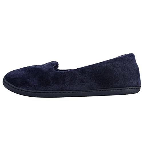 【並行輸入品】Dearfoams Women's Micro Velour Embroidered Closed Back Slippers D_7