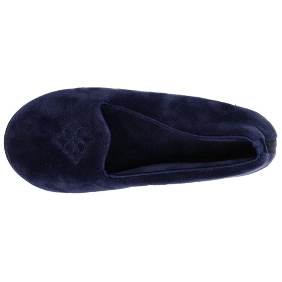 【並行輸入品】Dearfoams Women's Micro Velour Embroidered Closed Back Slippers D_9