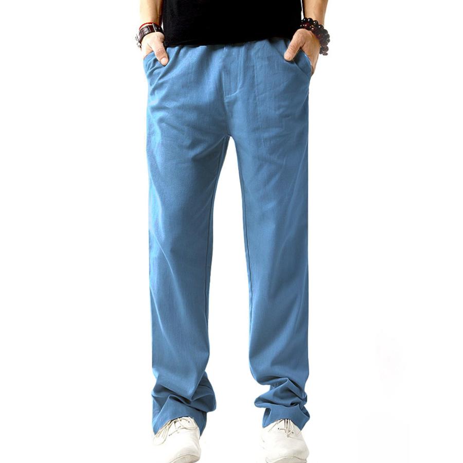 【並行輸入品】SIR7 PANTS メンズ カラー: ブルー SIR7 Men's Linen Casual Lightweight Draws_3