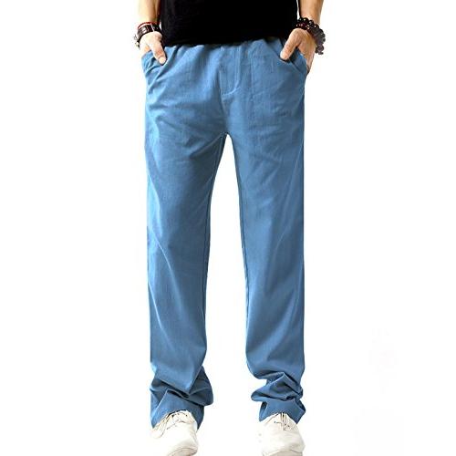 【並行輸入品】SIR7 PANTS メンズ カラー: ブルー SIR7 Men's Linen Casual Lightweight Draws_4