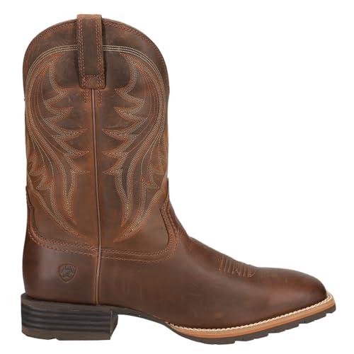 【並行輸入品】Ariat ハイブリッド ランチャー ウエスタンブーツ メンズ レザー スクエアトゥ ウエスタンブーツ， ブラウン(Distres_7