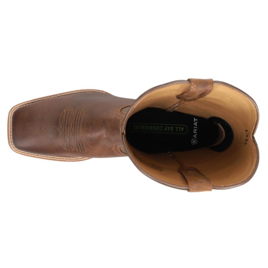 【並行輸入品】Ariat ハイブリッド ランチャー ウエスタンブーツ メンズ レザー スクエアトゥ ウエスタンブーツ， ブラウン(Distres_9