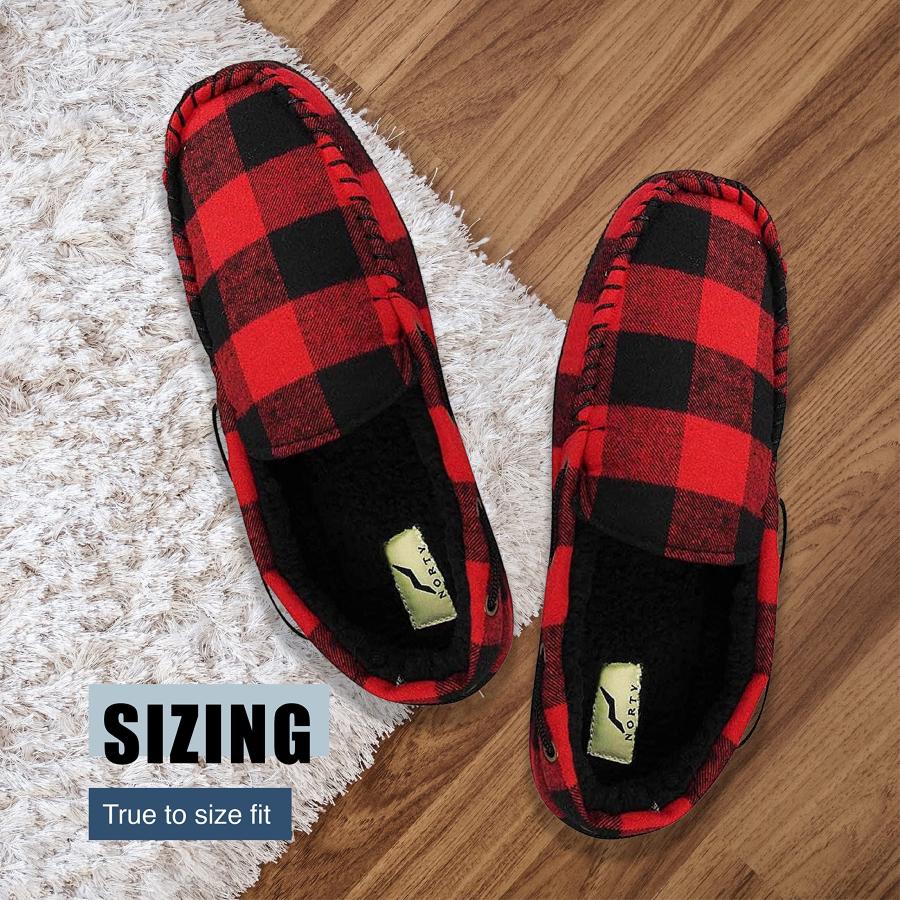 【並行輸入品】NORTY メンズ US サイズ: L カラー: レッド NORTY Large Moccasin Slippers for Meの画像