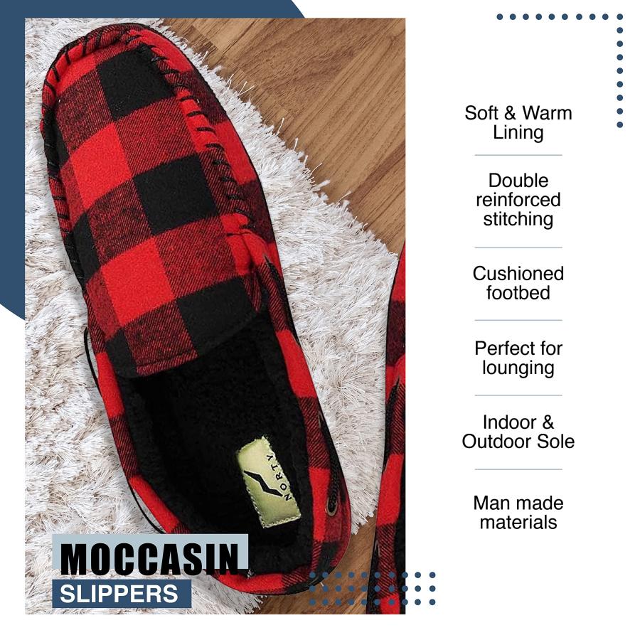 【並行輸入品】NORTY メンズ US サイズ: L カラー: レッド NORTY Large Moccasin Slippers for Meの画像