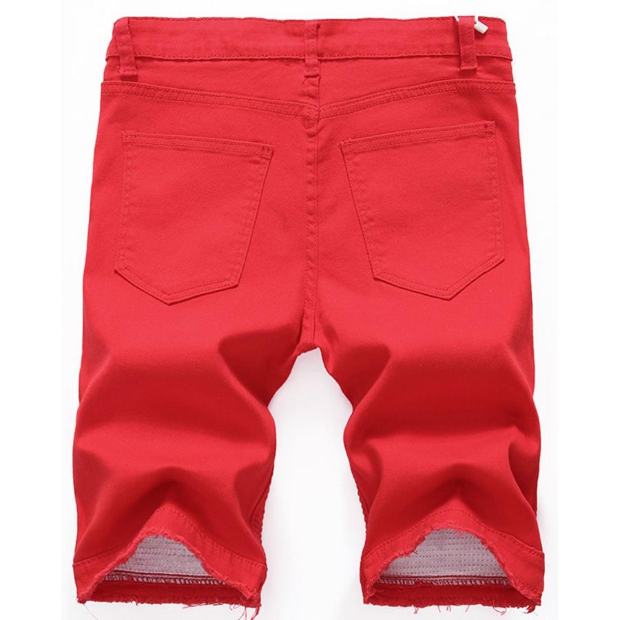 【並行輸入品】Chouyatou SHORTS メンズ カラー: レッド chouyatou Men's Cool Stylish Wrinkl_3