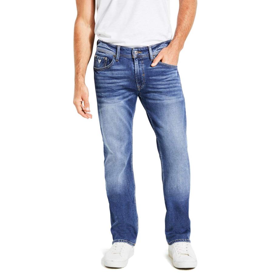 【並行輸入品】Guess PANTS メンズ US サイズ: 34 / 30 カラー: ブルー GUESS Men's Regular Stra