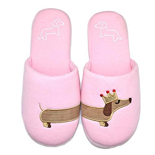 【並行輸入品】Millffy レディース ダックスフンド 犬用スリッパ ホットクリッター コットン 動物 屋内 快適 ベッドルーム スリッパ ユ_1