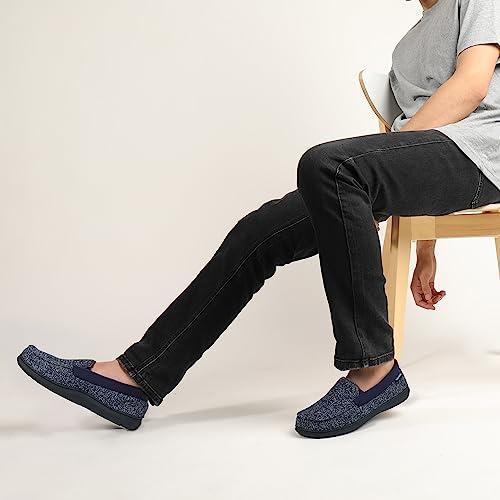 【並行輸入品】RockDove メンズ シルバドゥール ツイード メモリーフォーム モック スリッパ, ネイビー, 12 RockDove Me_4