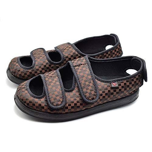 【並行輸入品】Mei MACLEOD Men's Summer House Slippers with Memory Foam Adjustaの画像