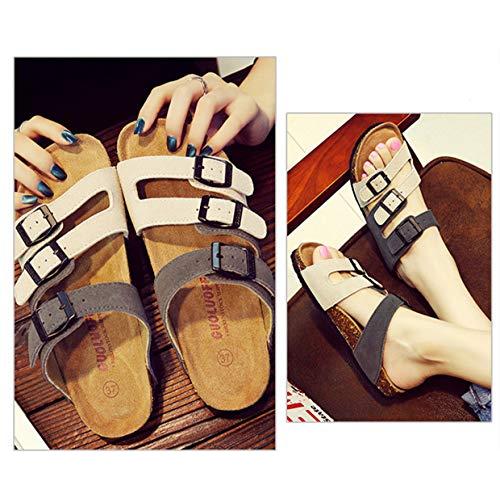 【並行輸入品】Yuper Women Contrast Strap Cork Slippers Slides Ladies Fashion Vの画像