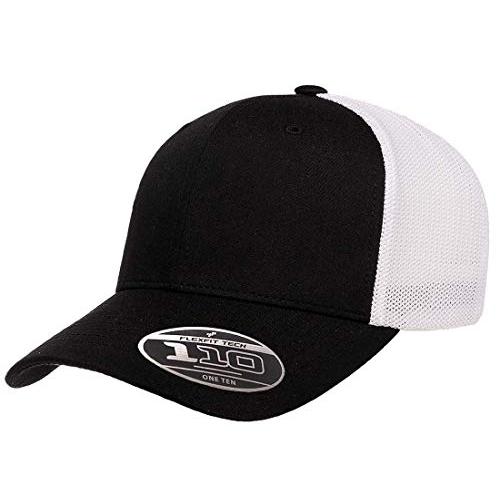 【並行輸入品】Flexfit メンズ 110 リサイクルトラッカーメッシュキャップ 2トーン ブラック/ホワイト OSFA Flexfit Me_1