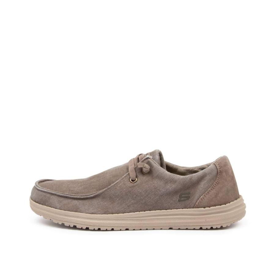 【並行輸入品】Skechers メンズ メルソン・レイモン キャンバス スリッポン モカシン US サイズ: 24.5 カラー: ブラウン Sk