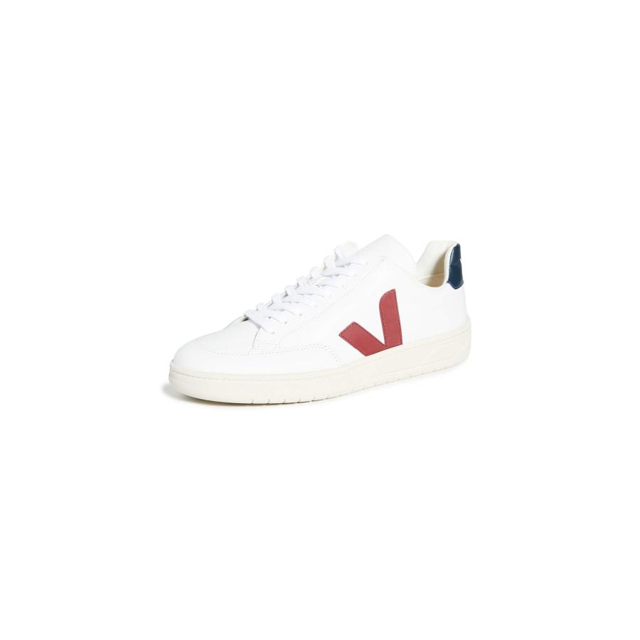 【並行輸入品】Veja メンズ エスパーレザースニーカー, エクストラホワイト/マルサラ/ノーティコ, 10 Veja Men's V 12 L