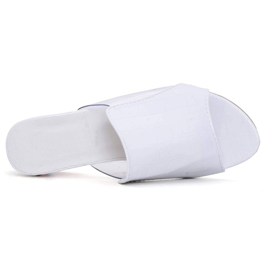 【並行輸入品】VFDB Women's Peep Toe Mid Block Heel Summer Slide Sandals,Slip Oの画像