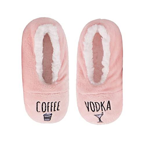 【並行輸入品】MeMoi Women's Coffee & Vodka Sherpa Lined Slippers Pink Medium/L_7