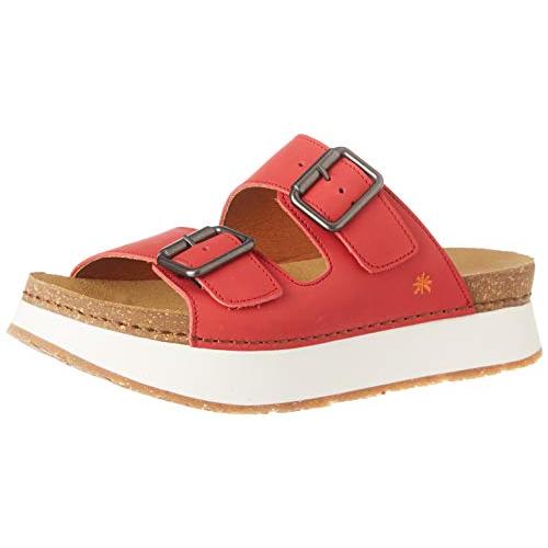 【並行輸入品】Art レディース 1265 グラスレッド/ミコノス オープントゥサンダル, レッド, 24 Art Women's 1265 Gの画像