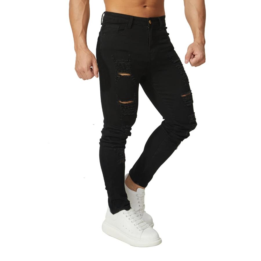 【並行輸入品】Hungson PANTS メンズ US サイズ: 29 カラー: ブラック HUNGSON Mens Ripped Jeans_9