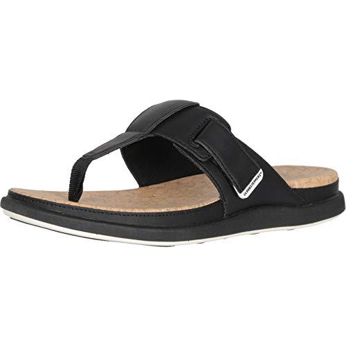 【並行輸入品】CLARKS Women's Step June Reef Flip Flop, Black Synthetic, 75 M US_1