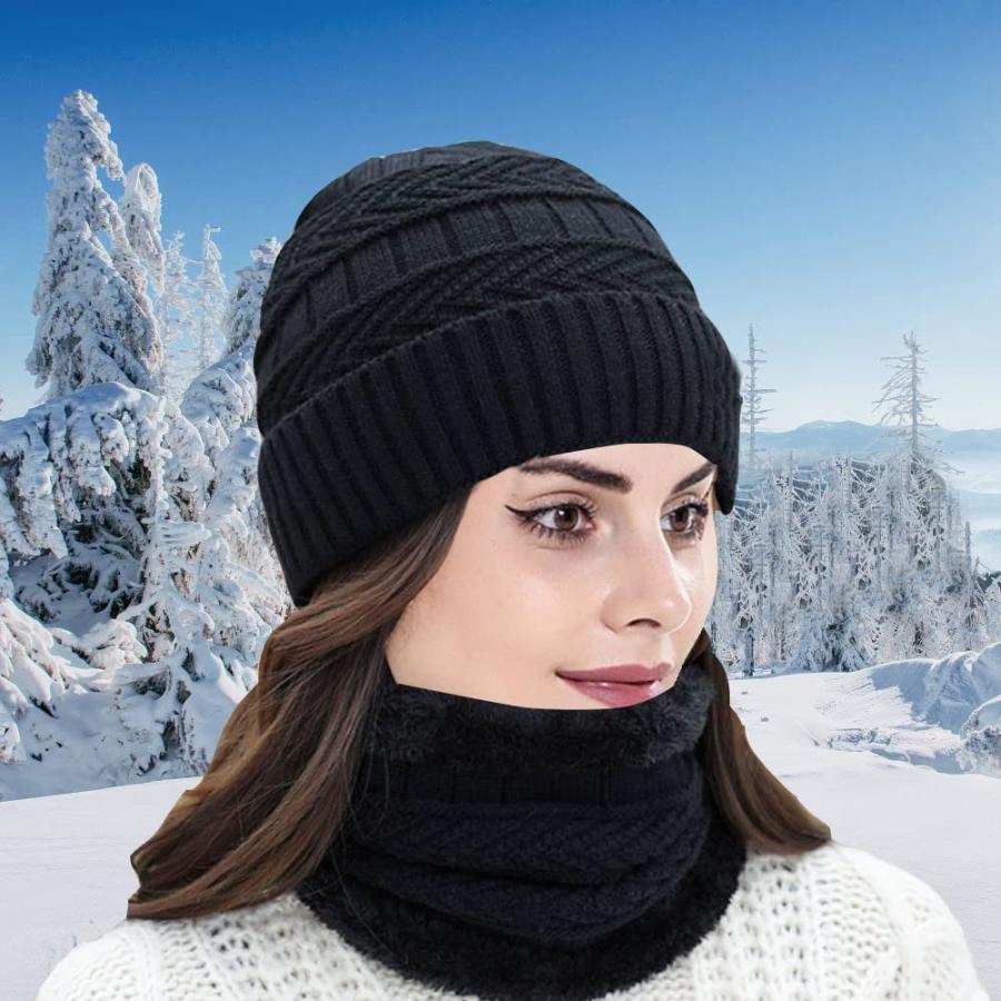【並行輸入品】Abudder HAT メンズ US サイズ: Medium カラー: ブラック Winter Beanie Hat Scarf_6