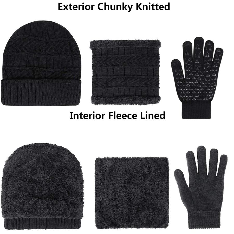 【並行輸入品】Abudder HAT メンズ US サイズ: Medium カラー: ブラック Winter Beanie Hat Scarf_9