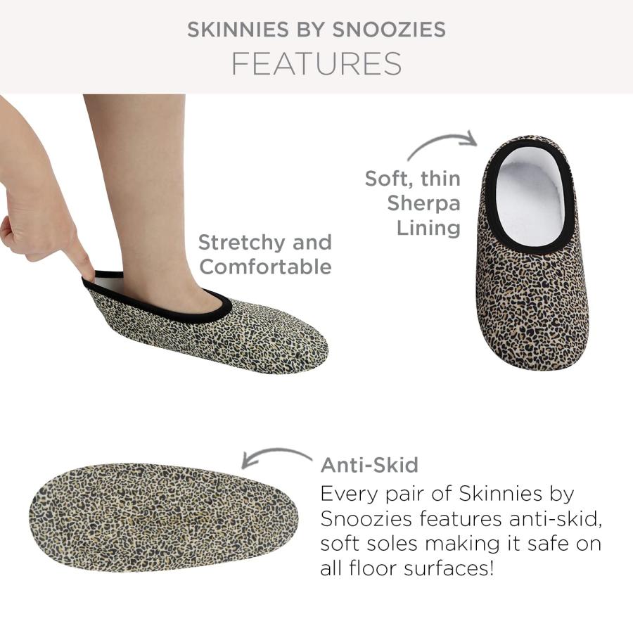 【並行輸入品】Snoozies スキニー\u0026トラベルポーチ | 女性用財布スリッパ | 旅行用フラットシューズポーチ付き | 外出用女性用スリッパ_3
