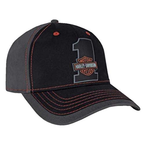 【並行輸入品】Harley Davidson メンズ #1 バー&シールド カラーブロック ベースボールキャップ ブラック BCC03530 H_1