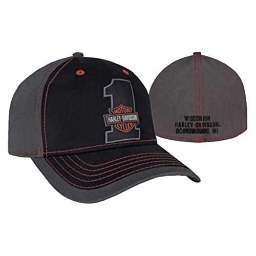 【並行輸入品】Harley Davidson メンズ #1 バー&シールド カラーブロック ベースボールキャップ ブラック BCC03530 H_4