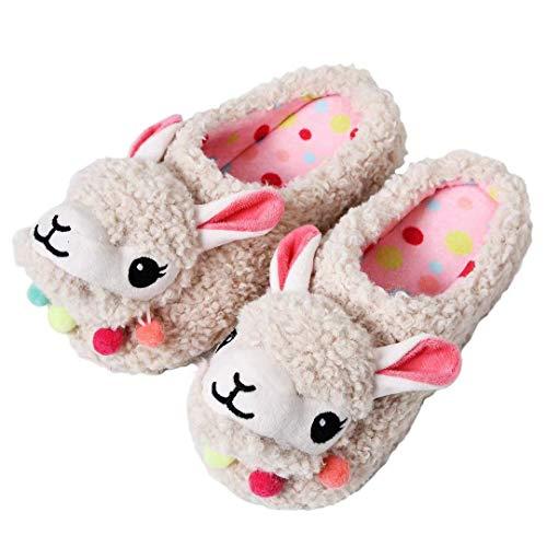 【並行輸入品】DECHIC かわいい 動物 スリッパ ソフト 面白い アルパカ スリッパ ファジー ラマ スリッパ 低反発 女性用 室内 暖かい_1