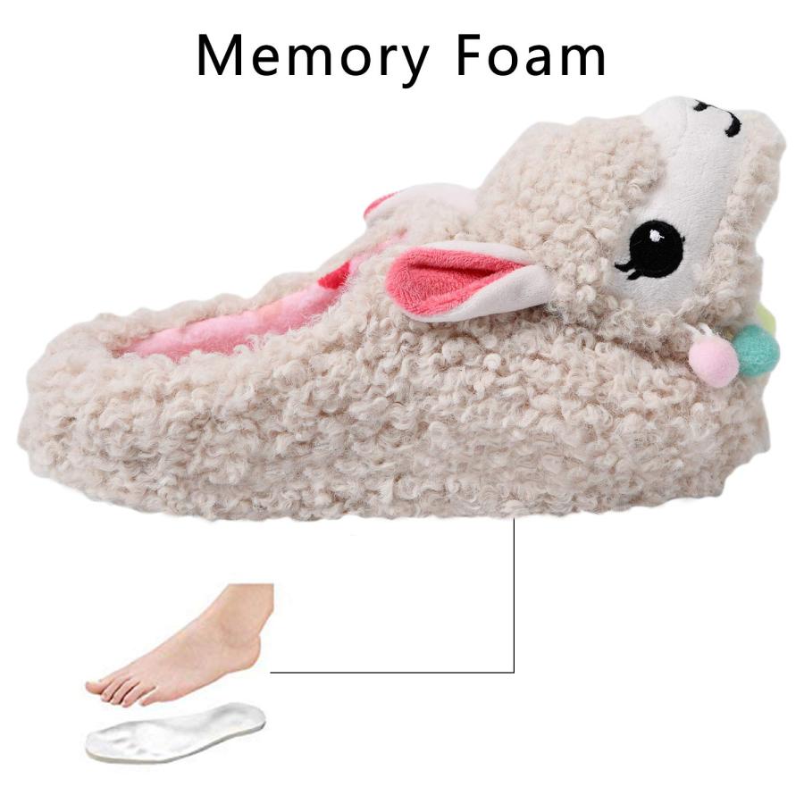 【並行輸入品】DECHIC かわいい 動物 スリッパ ソフト 面白い アルパカ スリッパ ファジー ラマ スリッパ 低反発 女性用 室内 暖かい_6