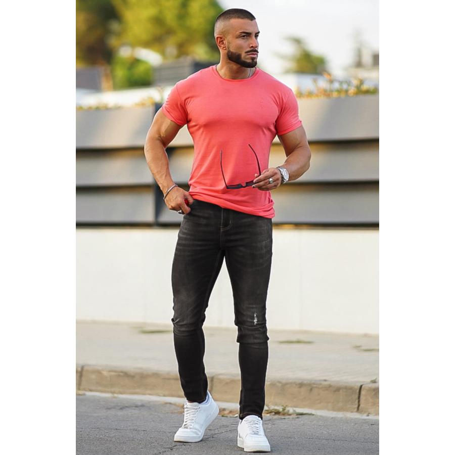 【並行輸入品】Heyfanee Black Grey Jeans for Men Casual，Mens Jeans Skinny Casua_3
