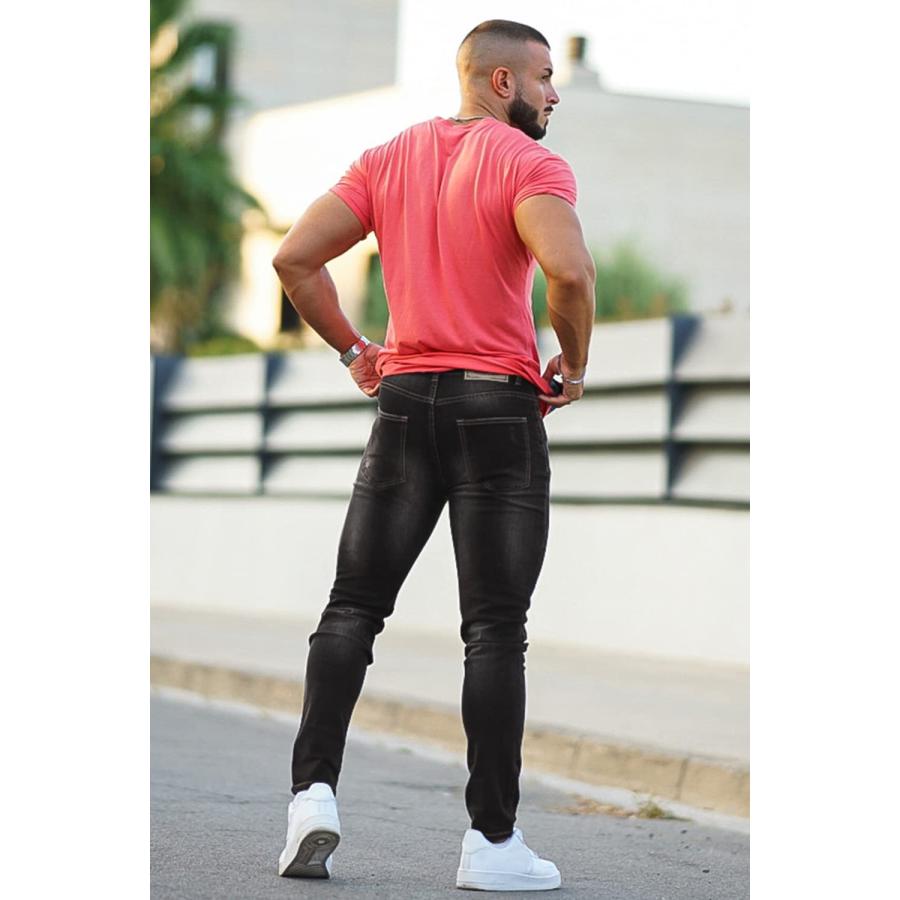 【並行輸入品】Heyfanee Black Grey Jeans for Men Casual，Mens Jeans Skinny Casua_6