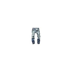 【並行輸入品】Andongnywell Men's Frayed Ripped Straight Denim Pants Man's Slim_2
