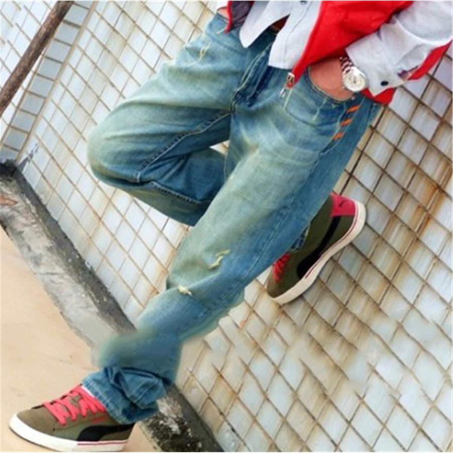 【並行輸入品】Andongnywell Men's Frayed Ripped Straight Denim Pants Man's Slim_3