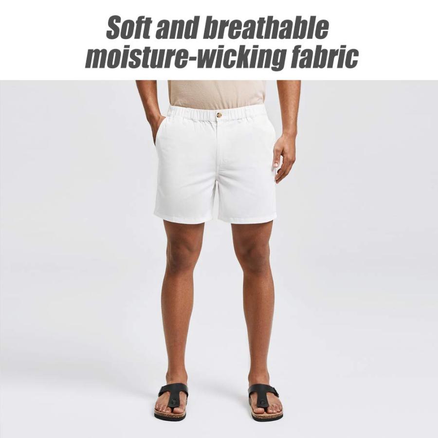 【並行輸入品】maamgic Men's Classic fit 5.5" Cotton Casual Shorts Elastic Wais_3