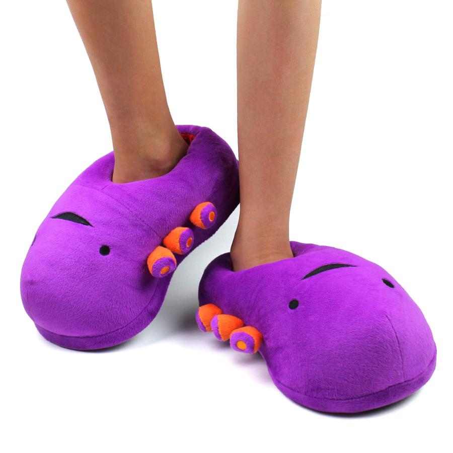 【並行輸入品】Heart Guts Kidney スリッパ   フラシ天 快適 快適 パープル オレンジ 滑り止め   レディース サイズ 5_9