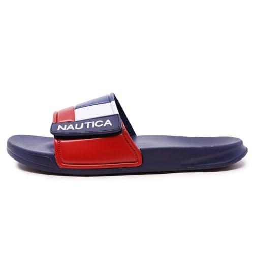 【並行輸入品】Nautica メンズ アスレチック スライド 調節可能なストラップ 快適なサンダル, バワー2ネイビー/ホワイト/レッド, 11_3