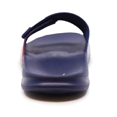 【並行輸入品】Nautica メンズ アスレチック スライド 調節可能なストラップ 快適なサンダル, バワー2ネイビー/ホワイト/レッド, 11_6