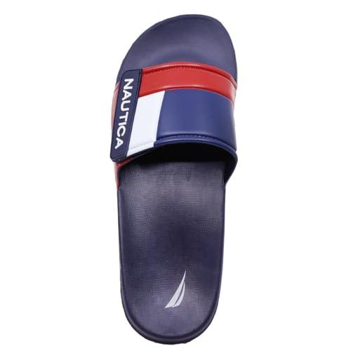 【並行輸入品】Nautica メンズ アスレチック スライド 調節可能なストラップ 快適なサンダル, バワー2ネイビー/ホワイト/レッド, 11_9