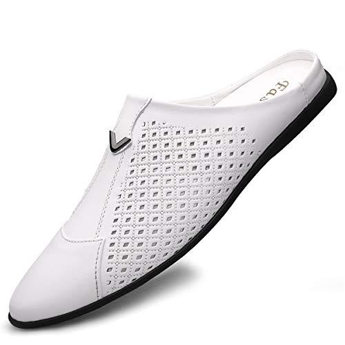【並行輸入品】ChicNuts Men's Leather Dress Mules Clog Slippers Slip On Open Baの画像