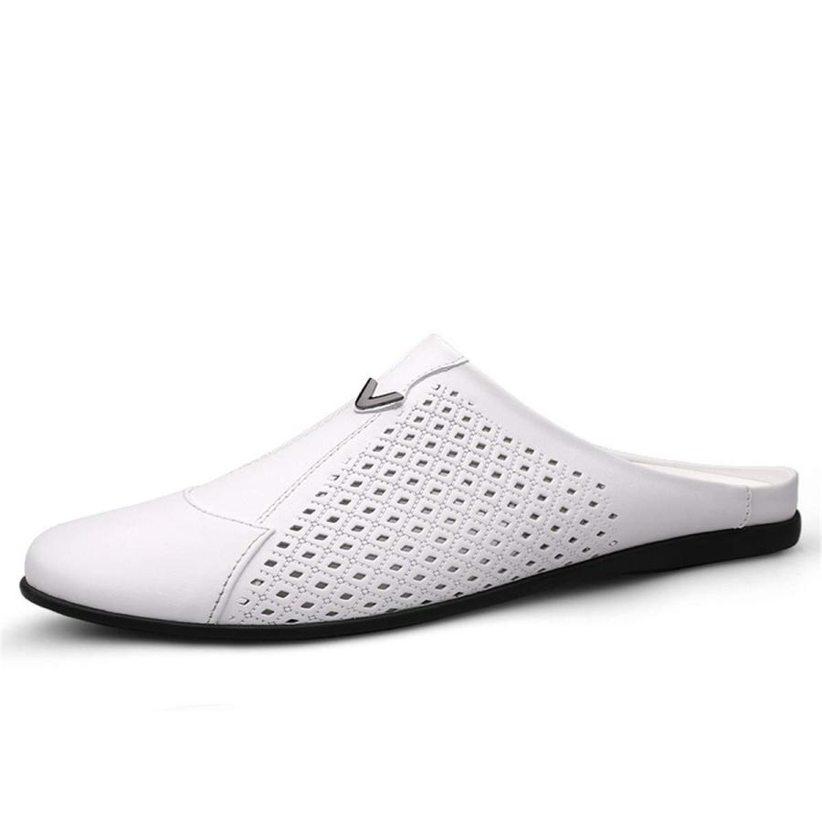 【並行輸入品】ChicNuts Men's Leather Dress Mules Clog Slippers Slip On Open Baの画像