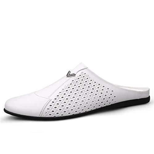【並行輸入品】ChicNuts Men's Leather Dress Mules Clog Slippers Slip On Open Baの画像