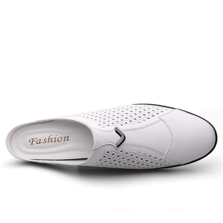 【並行輸入品】ChicNuts Men's Leather Dress Mules Clog Slippers Slip On Open Baの画像